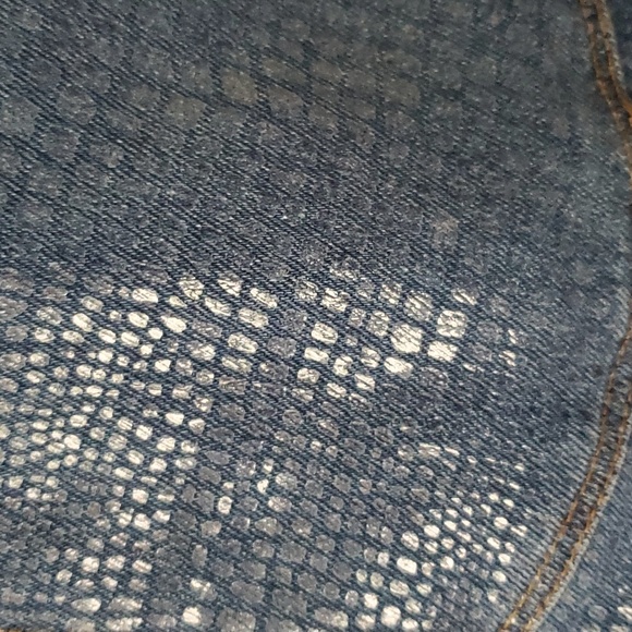 Good American Indigo Snake Print Shiny High-rise Jeans Size 12/31 - Picture 5 of 14